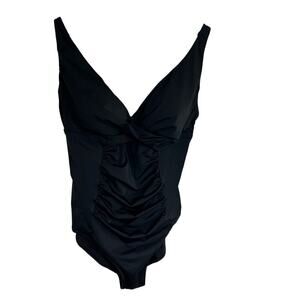 SWIMSUITS for all Black One Piece Swimsuit With Rouched Front Size 18 Beach